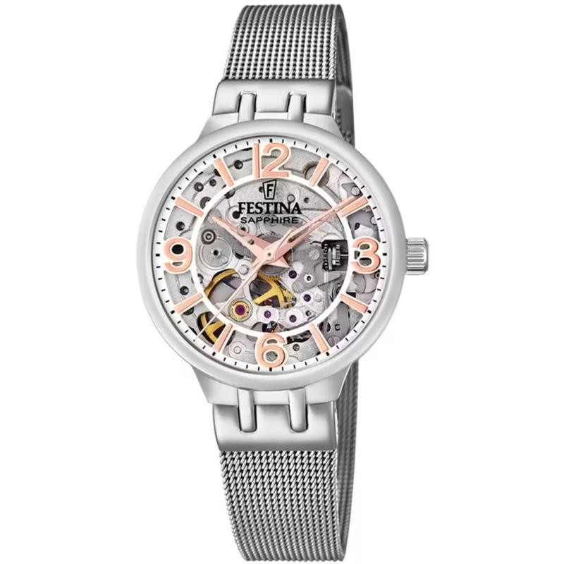 Orologio Donna Automatico FESTINA F20579/1 Acciaio con Fondo Scheletrato