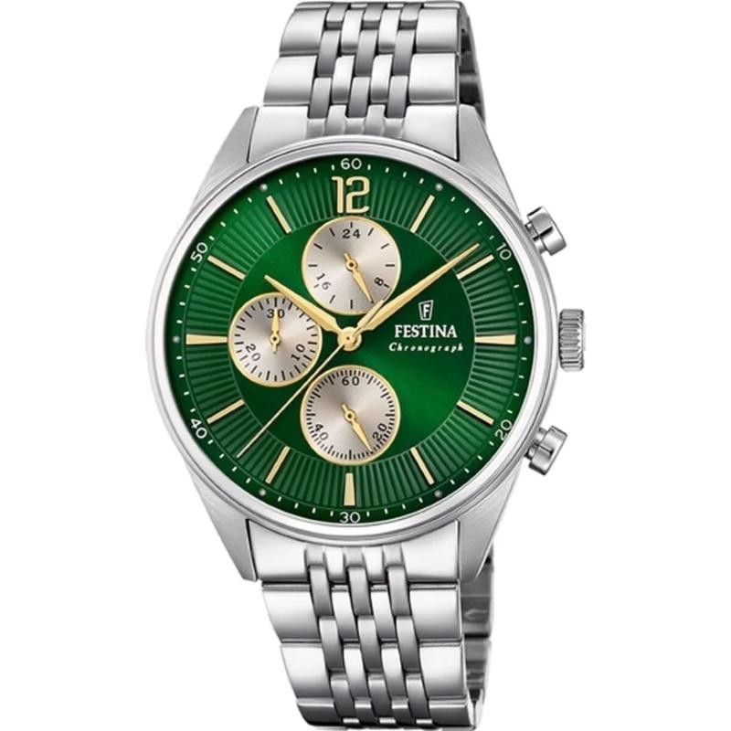 Orologio Cronografo Uomo FESTINA F20285/9 in Acciaio Fondo Verde