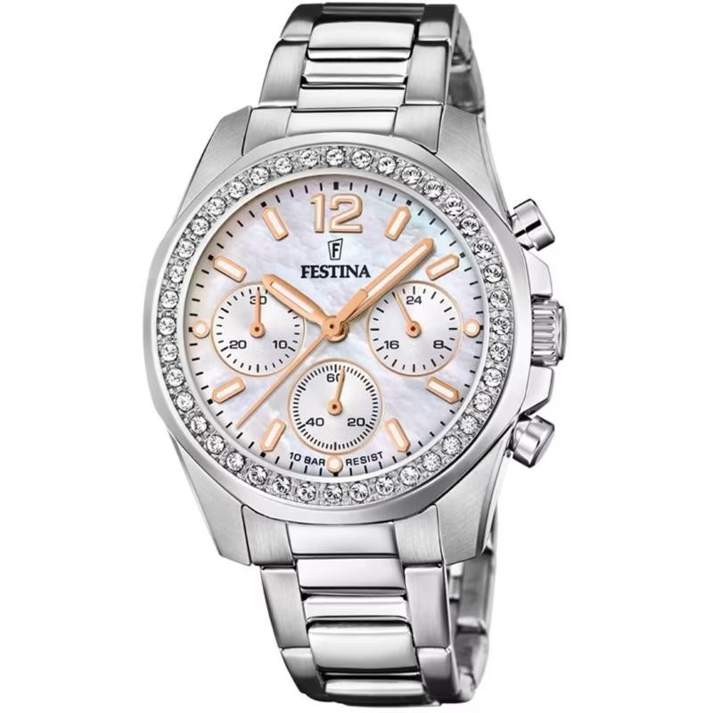Orologio Donna Cronografo FESTINA F20606/1 in Acciaio con Ghiera Rainbow