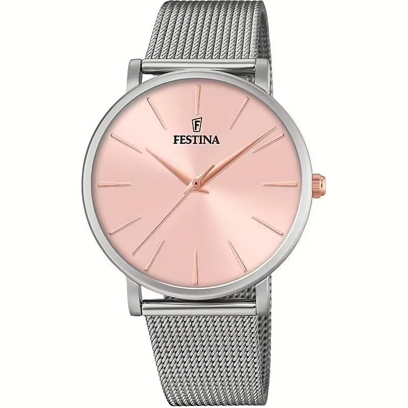 Orologio Donna Solo Tempo FESTINA F20475/2 in Acciaio con Fondo Rosa