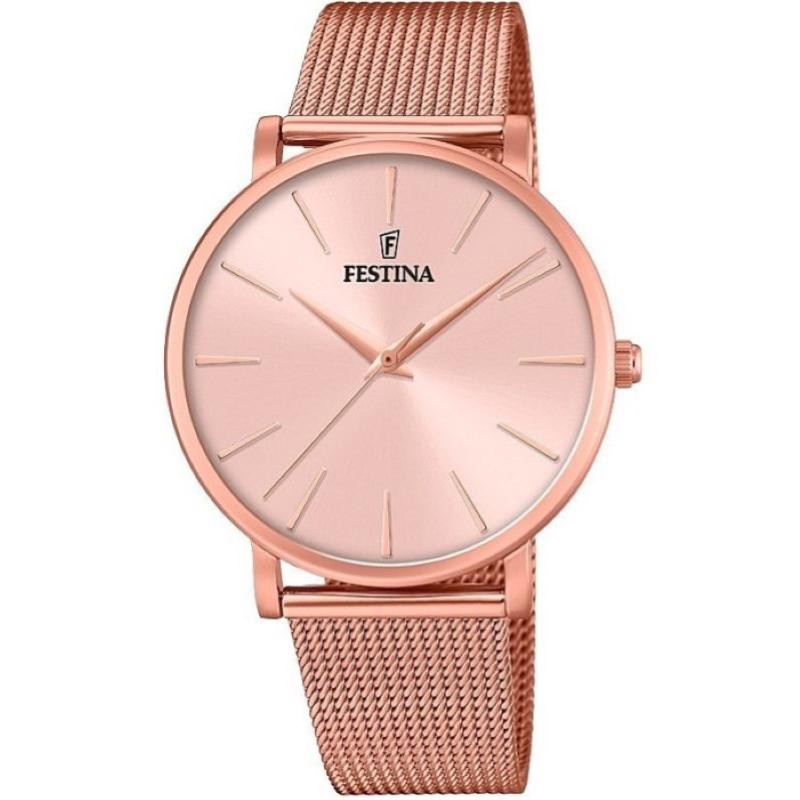 Orologio Donna Solo Tempo FESTINA F20477/1 Acciaio PVD Rosato con Fondo Rosa