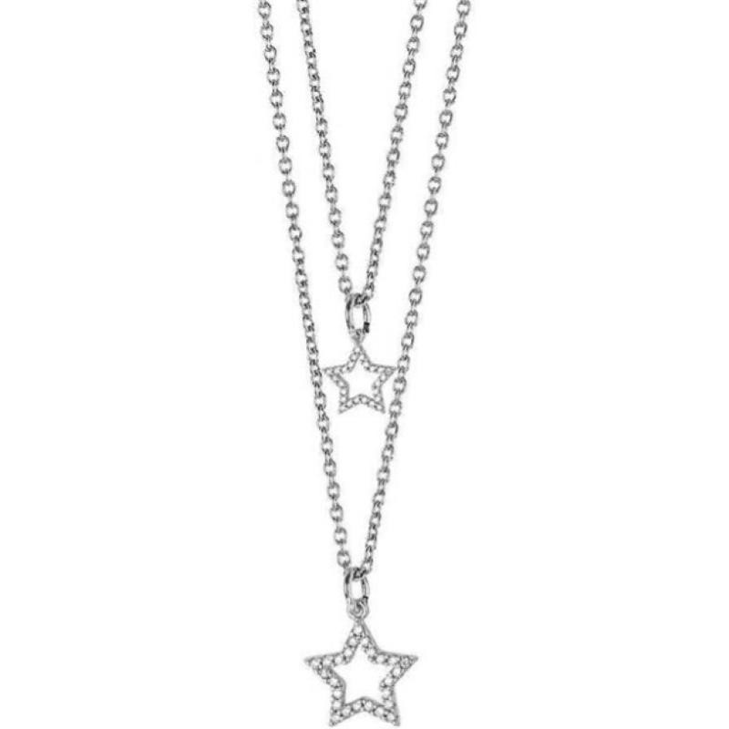 Collana doppio filo degradè con stelle pendenti e zirconi PF/GR64 BOCCADAMO