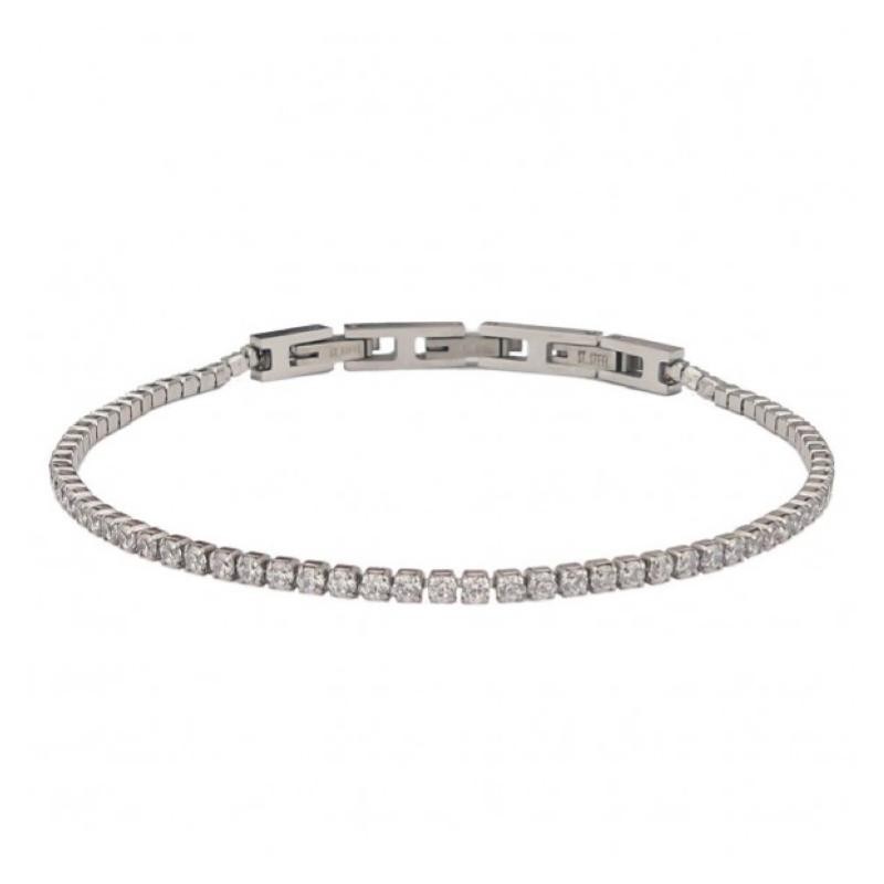 Bracciale Boccadamo mya Scintille SV/BR27 in acciaio anallergico con cristalli bianchi