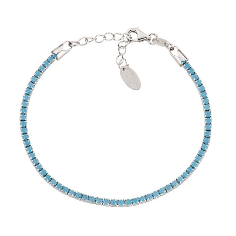 Bracciale Donna Tennis BTPBAZ18 Argento 925 Zirconi Celesti 21 cm