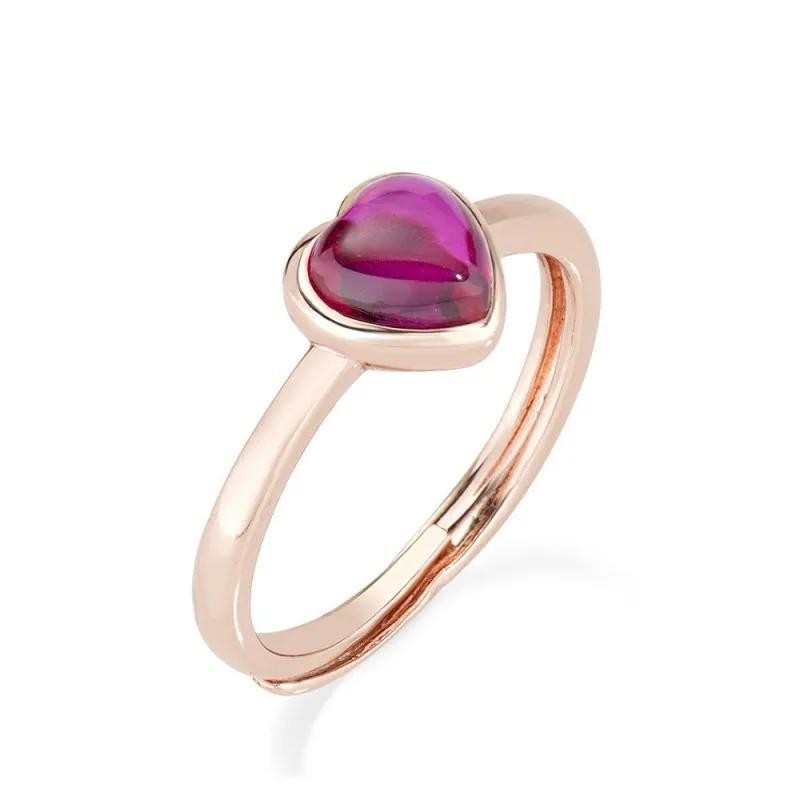 Anello Amen Amore ANCUBRR3 da Donna Argento rosato e Zirconi taglio cuore