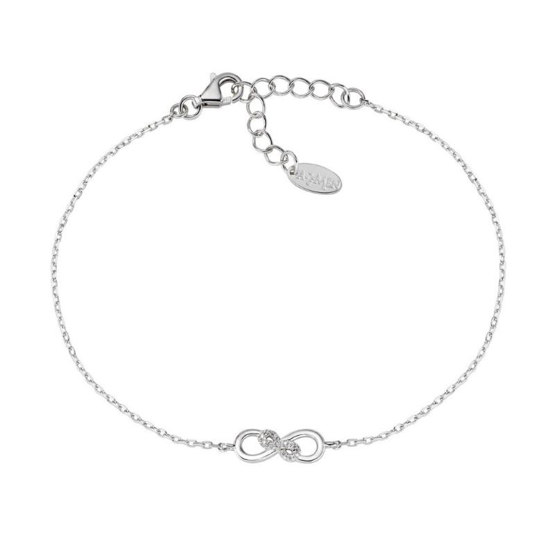 Bracciale da donna Amen BRININBBZ  in argento con infinito e zirconi bianchi Chiusura a moschettone.