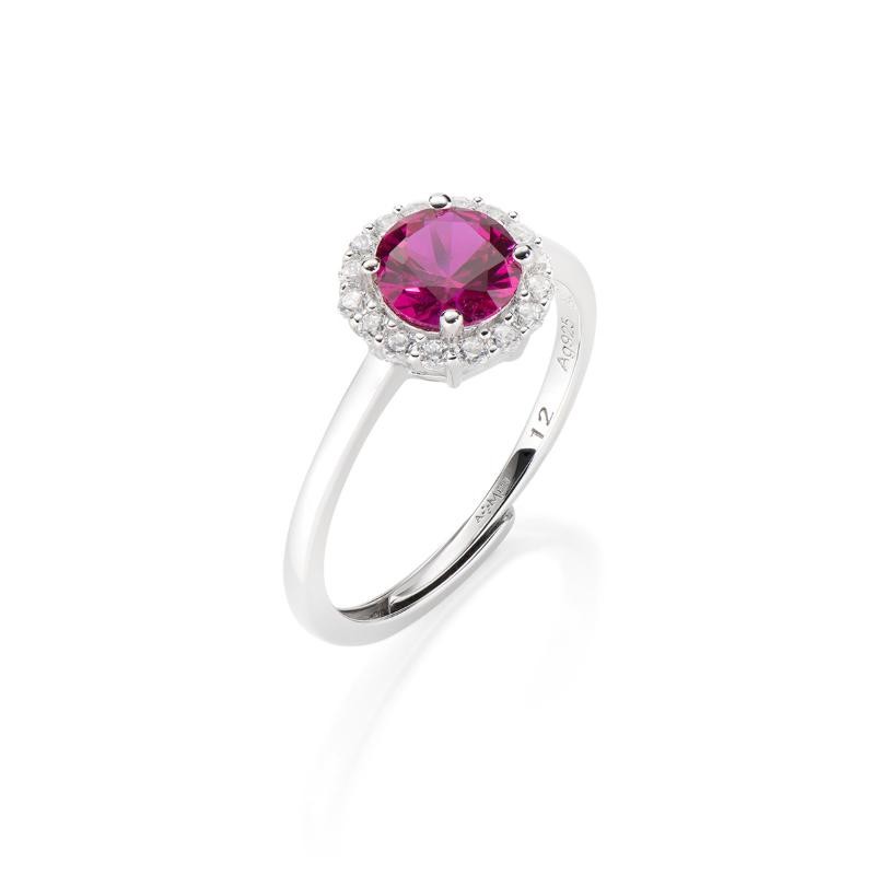 Anello Donna AMEN RLUBOBBRZ2 Argento 925 con Zircone Fucsia