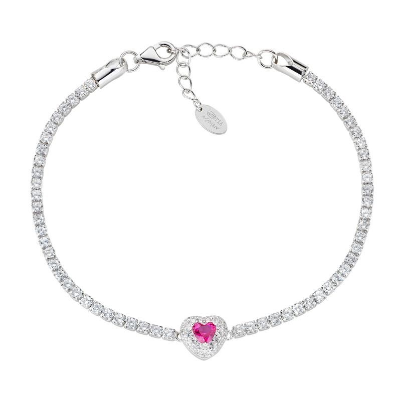 Bracciale Tennis Donna AMEN BTCUBBRZ Argento 925 con Zircone Cuore