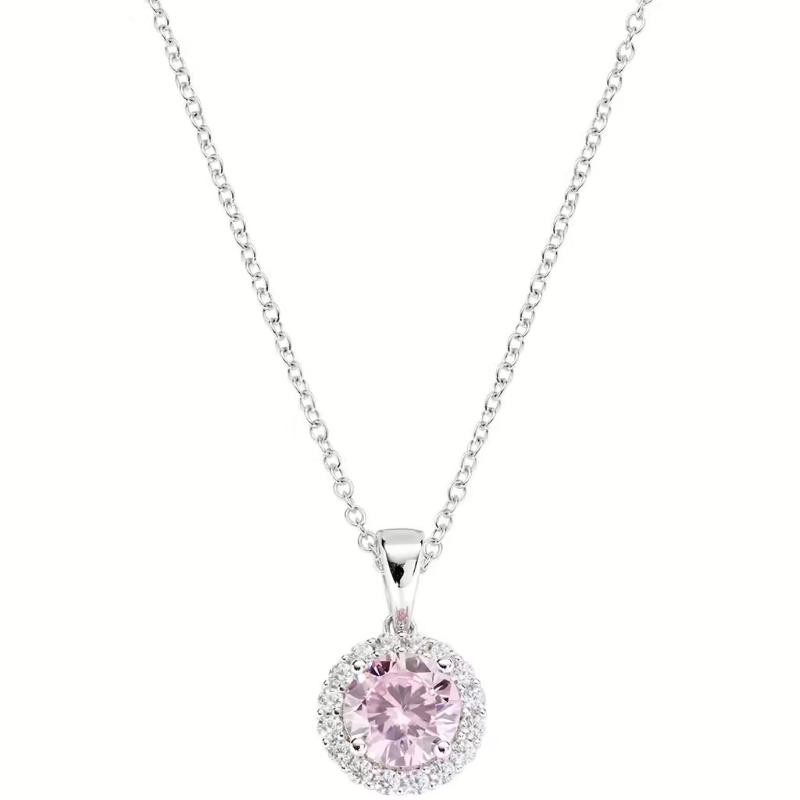 Collana Donna AMEN CLLUBOBBROZ Argento 925 con Pietra Rosa 45 cm