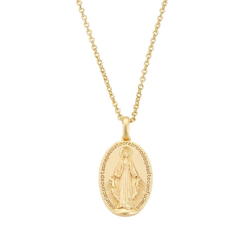 Collana Donna AMEN CLMIGM Argento 925 Dorato con Madonna Miracolosa