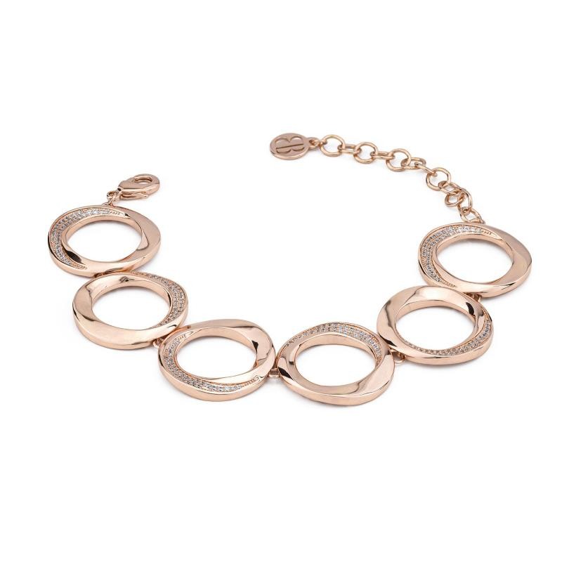 Bracciale Donna BOCCADAMO KBR032RS in Bronzo con Anelli e Zirconi