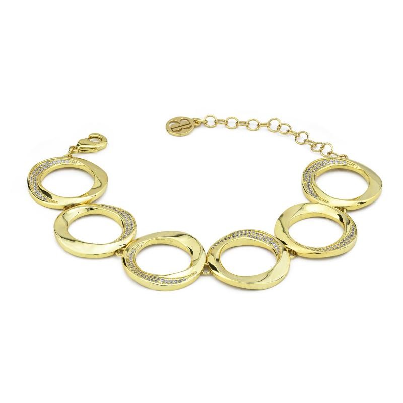 Bracciale Donna BOCCADAMO KBR032D in Bronzo Dorato con Anelli e Zirconi