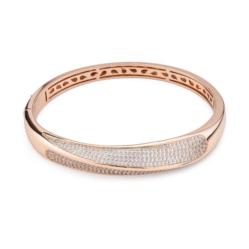 Bracciale Donna Rigido BOCCADAMO KBR030RS in Bronzo Rosato con Zirconi