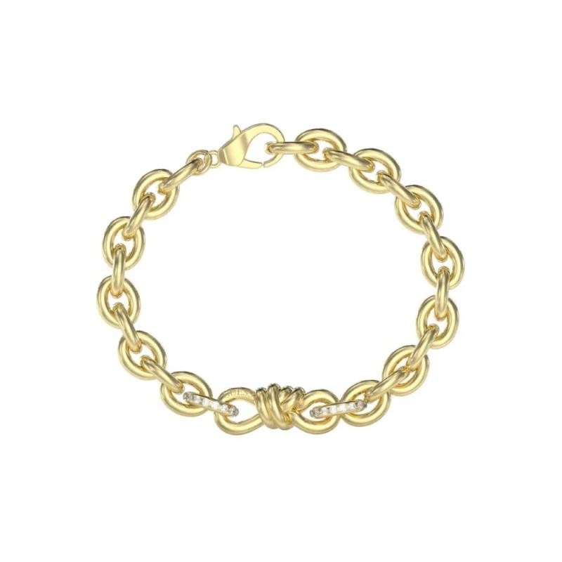 Bracciale Donna GUESS JUBB04 006JW YG Acciaio PVD Oro con Nodo e Pietre