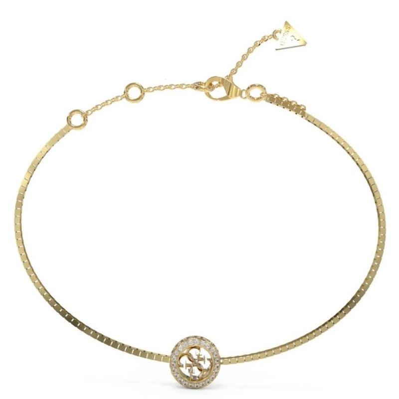 Bracciale Donna GUESS JUBB04 163JW YG Acciaio Rodiato con Ciondolo Zirconato