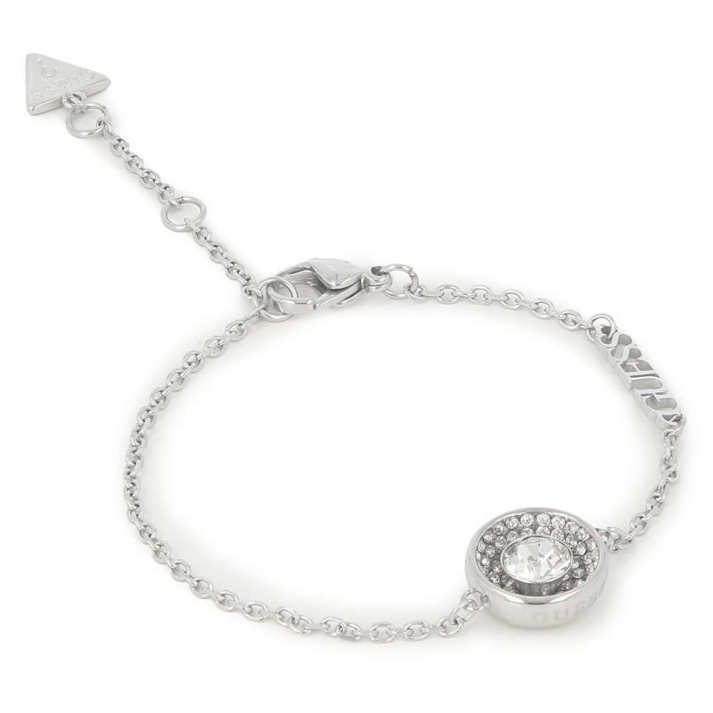 Bracciale Donna GUESS JUBB03 353JW RH Acciaio Rodiato con Pietra Cuore
