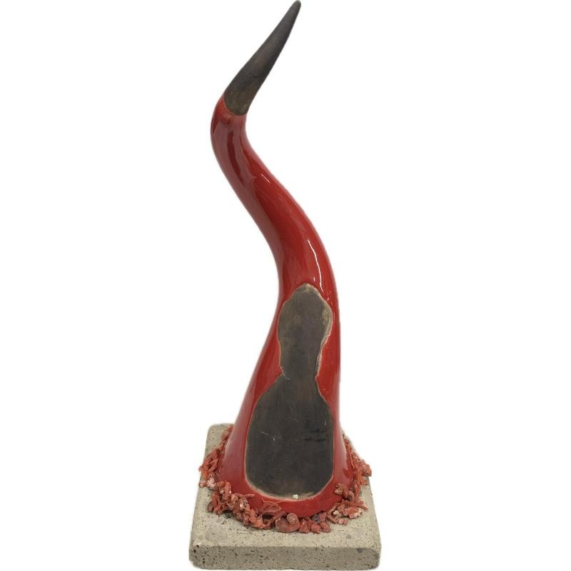 Corno Portafortuna ACAMPORA CORNO06 Terracotta San Gennaro 27 cm