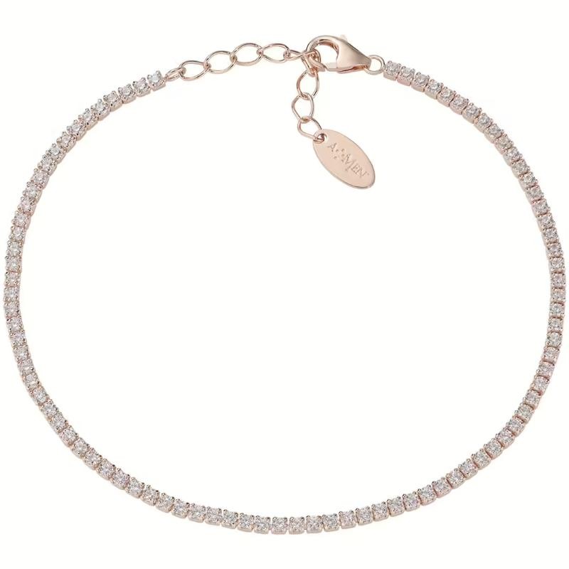 Bracciale Tennis Amen -BT1RB17-  Rosé con zirconi bianchi 1,5 mm AMEN