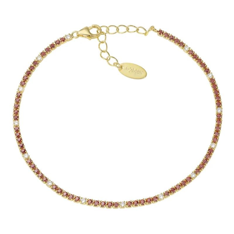 Bracciale Donna AMEN Tennis - BT1GARB17 - argento 925 zirconi arancio placcatura oro giallo