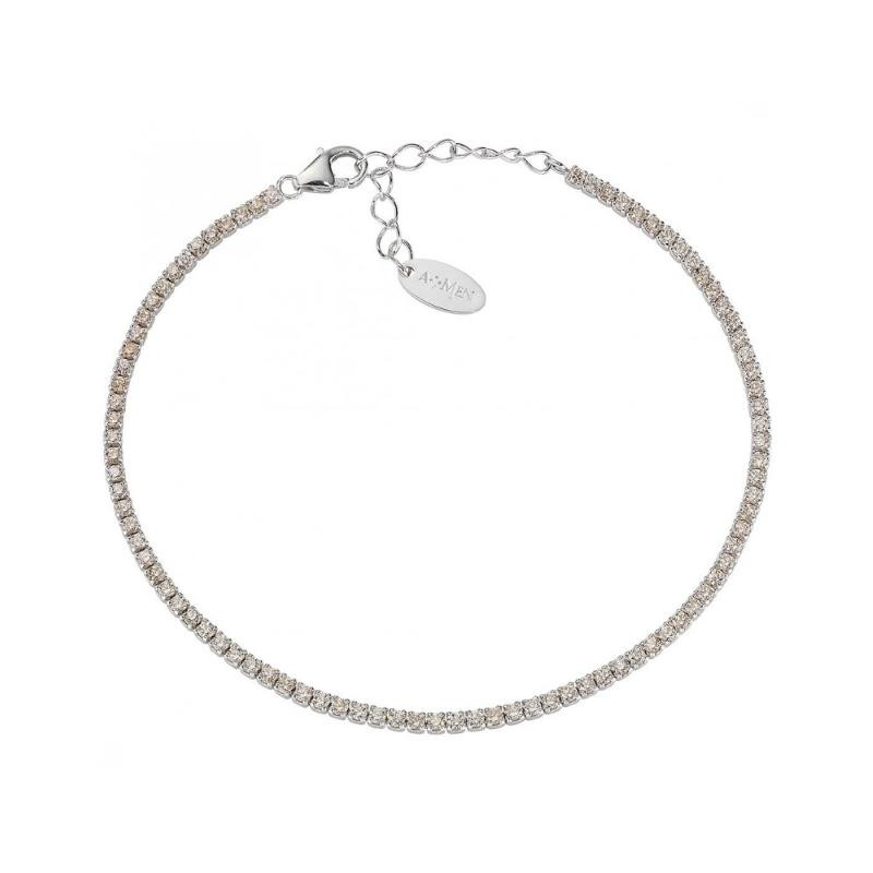 Bracciale tennis Amen donna BT1BCH17 argento rodiato con zirconi champagne