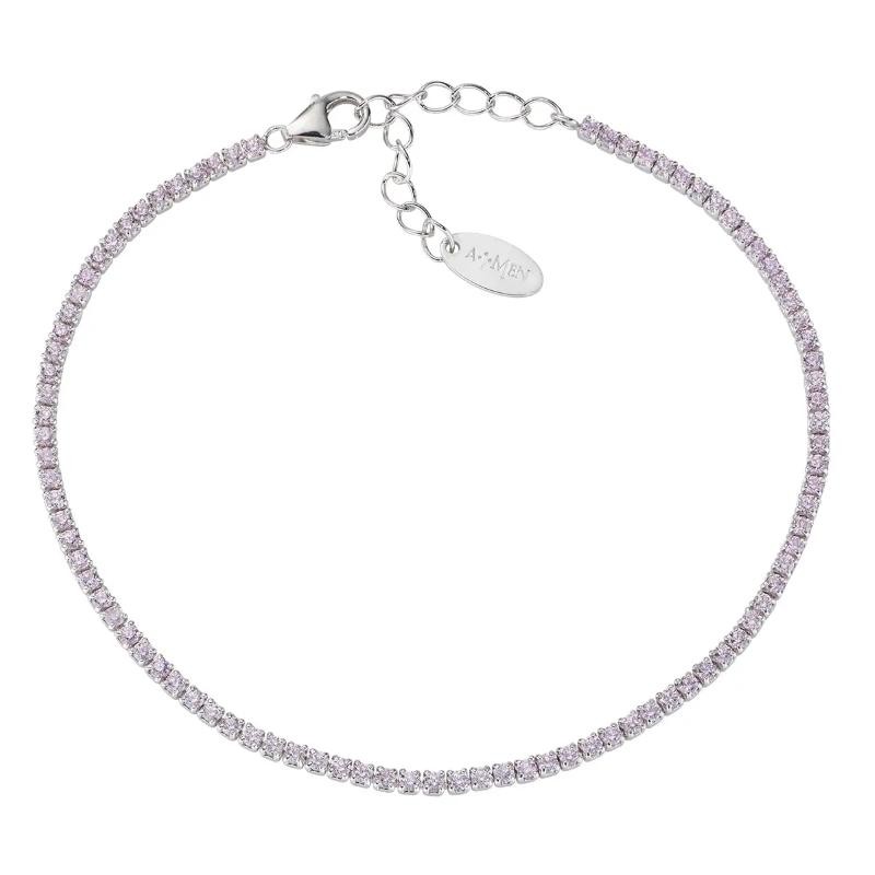 Bracciale Tennis Mania con Zirconi Rosa BT1BRO17 in argento 925 rodiato 