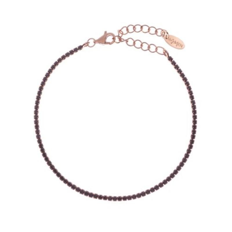 Bracciale donna Amen Tennis argento rosé zirconi neri BT1RN17 AMEN