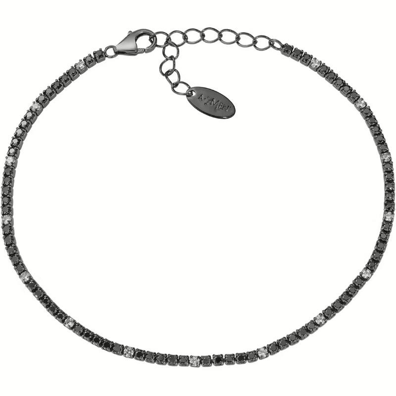 Bracciale da donna di Amen.BT1NNB17 Bracciale in argento 925 con zirconi neri e bianchi