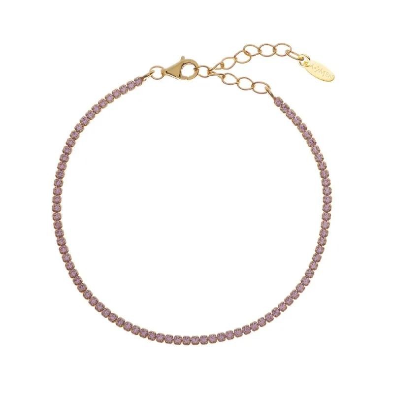 Bracciale donna AMEN BT1GRO17 unisex tennis mania con zirconi rosa - oro
