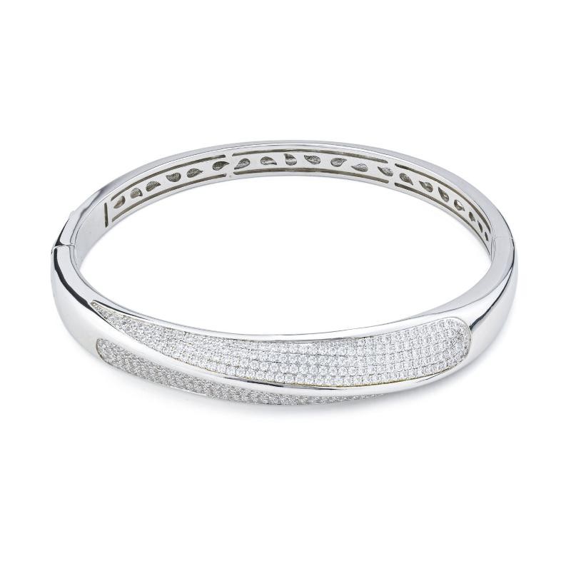 Bracciale Donna Rigido BOCCADAMO KBR030 in Bronzo Rodiato con Zirconi