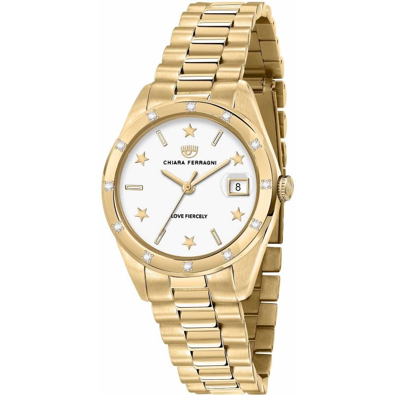 Orologio Donna Solo Tempo FERRAGNI R1953100508 Acciaio PVD Oro con Pietre