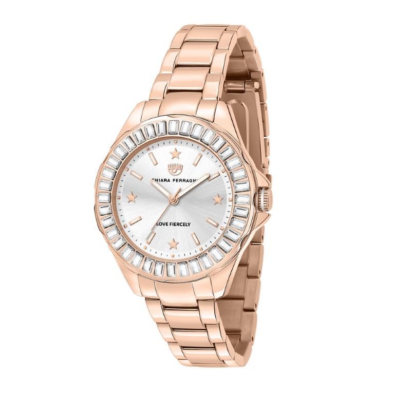Orologio Donna Solo Tempo FERRAGNI R1953101503 Acciaio PVD Rosato con Pietre