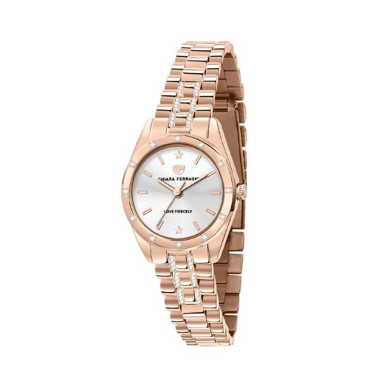 Orologio Donna Solo Tempo FERRAGNI R1953100516 Acciaio PVD Rosato con Pietre