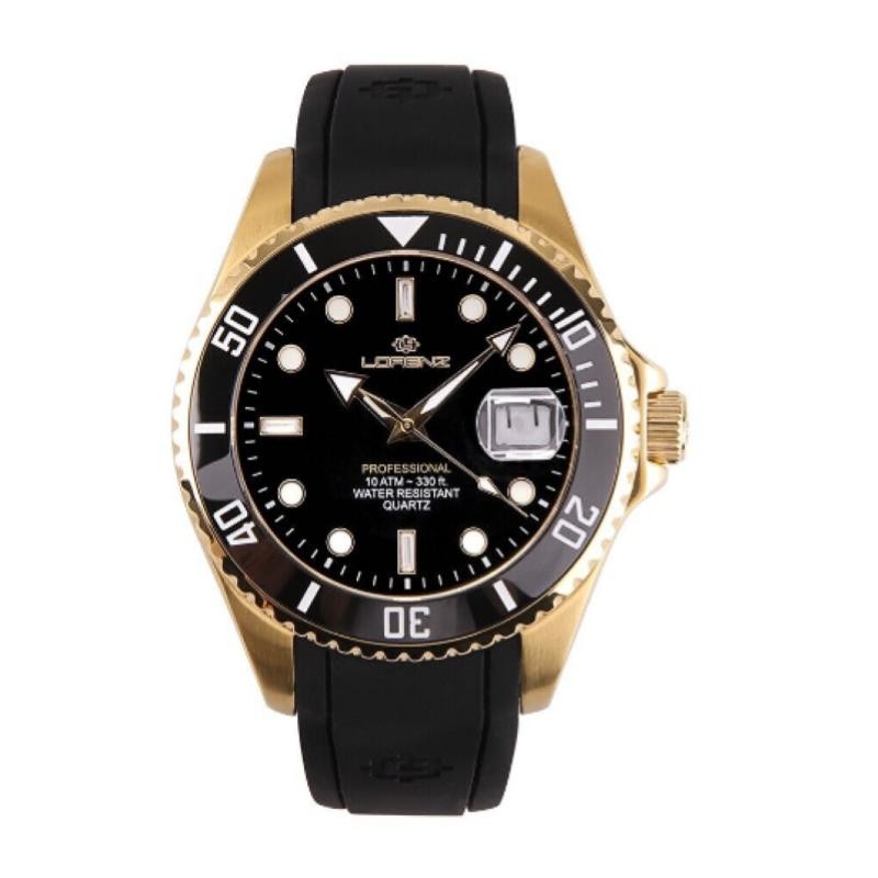 Orologio Uomo Solo Tempo LORENZ LZ030234CC Cinturino Gomma Fondo Nero Datario