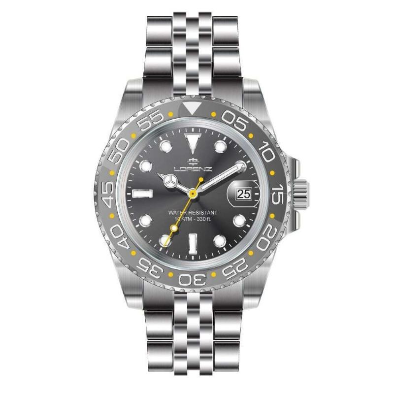 Orologio Uomo Solo Tempo LORENZ LZ26122HH Acciaio con Fondo Grigio e Datario