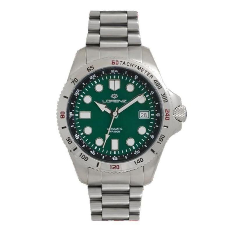 Orologio Uomo Automatico LORENZ LZ26974DD Acciaio Fondo Verde con Datario