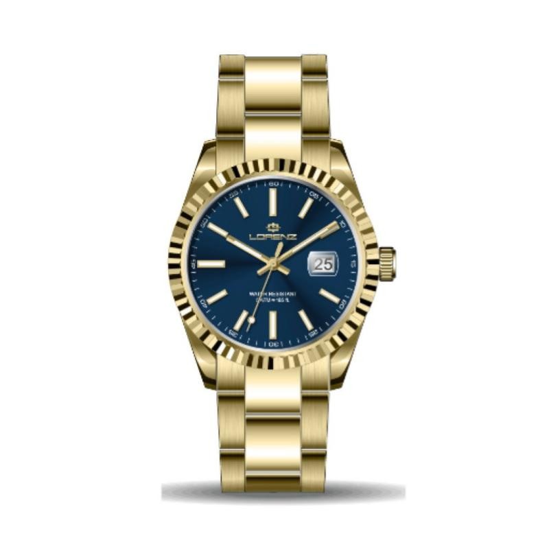 Orologio Donna Solo Tempo LORENZ LZ028192GG Acciaio PVD Oro con Fondo Blu