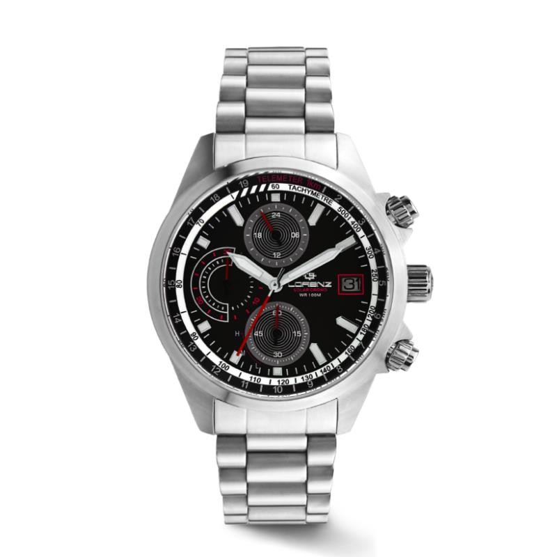 Orologio Uomo Cronografo LORENZ 030253AA Doppio Cinturino Carica Solare