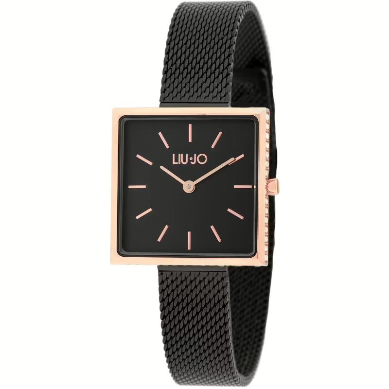 Orologio Donna LIU JO LUXURY GLAMOUR SQUARE TLJ1559 Bracciale Acciaio Mesh Nero