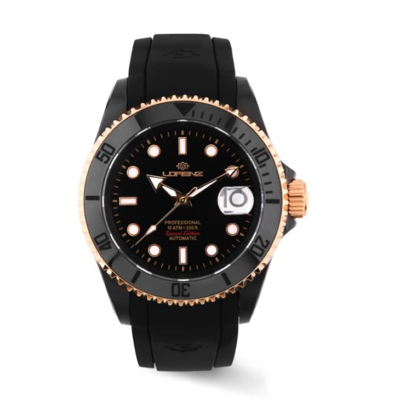 Orologio Uomo Automatico LORENZ 030197BK in Silicone Nero Special Edition