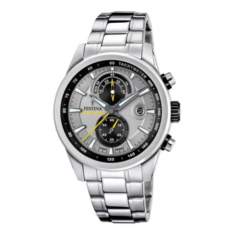 Orologio festina timeless chronograph F20694/4 grigio cinghia acciaio inossidabile Uomo