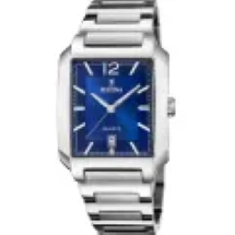 Orologio da uomo rettangolare quadrante blu con data F20677/3