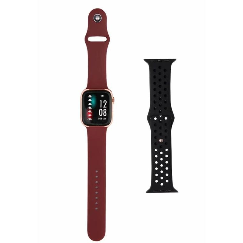 Orologio Unisex Smartwatch KAPPA KW-P008 Doppio Cinturino Silicone Nero e Bordeaux