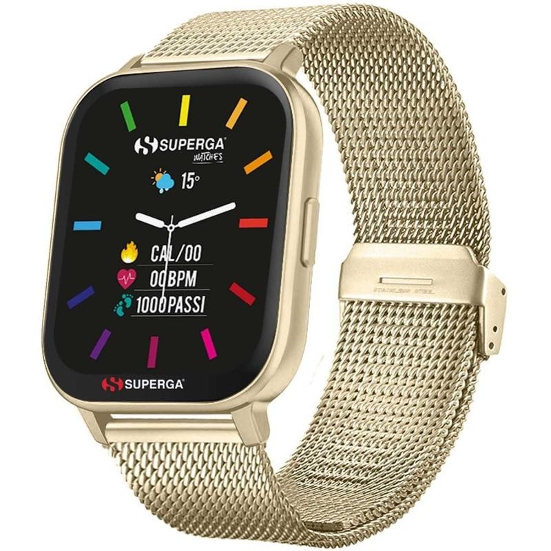 Smartwatch Uniesx SUPERGA SW-STC012 Cinturino Milano Acciaio PVD Oro