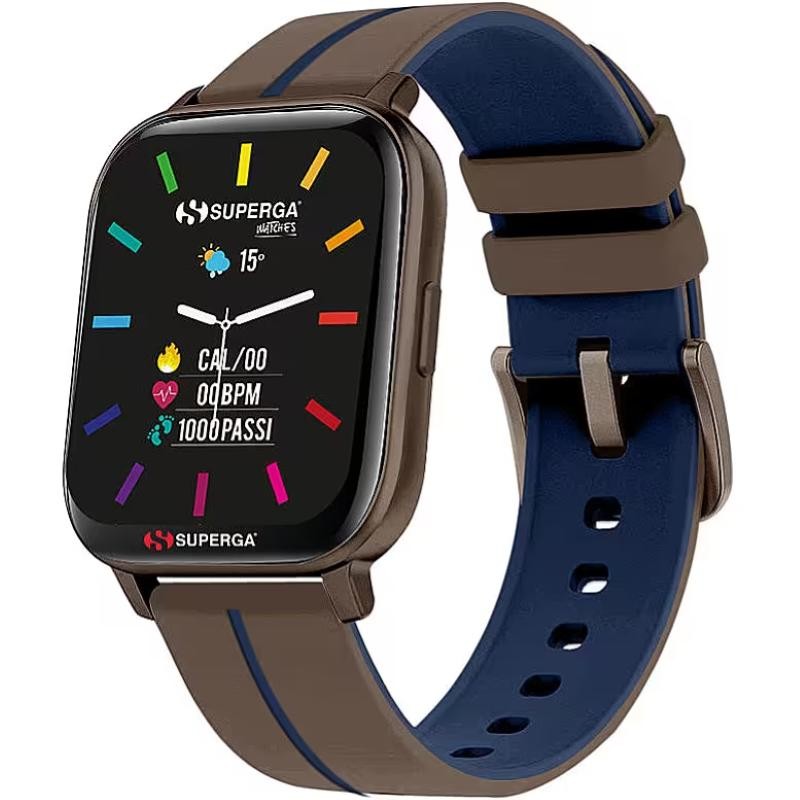 Smartwatch Unisex SUPERGA SW-STC020 Cinturino Silicone Marrone e Blu