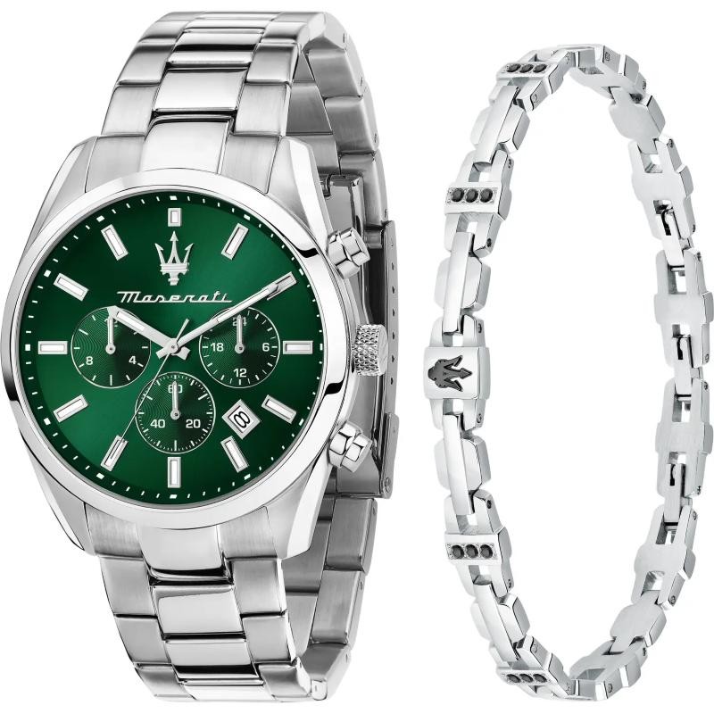 Cofanetto uomo orologio e bracciale Maserati  R8853151017 Attrazione acciaio