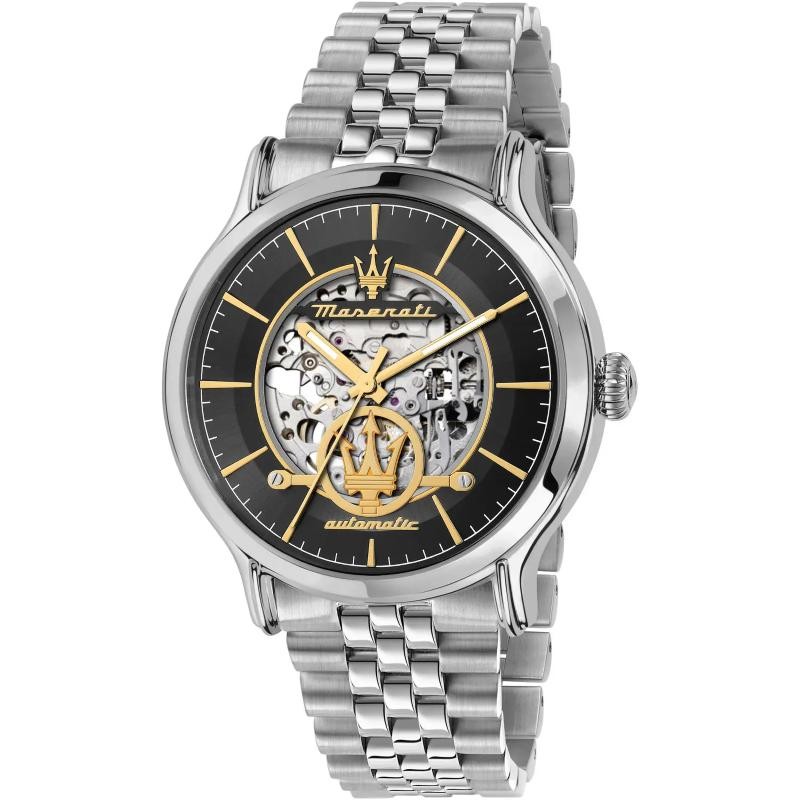Orologio Uomo Automatico MASERATI R8823118015 in Acciaio Dettagli Oro