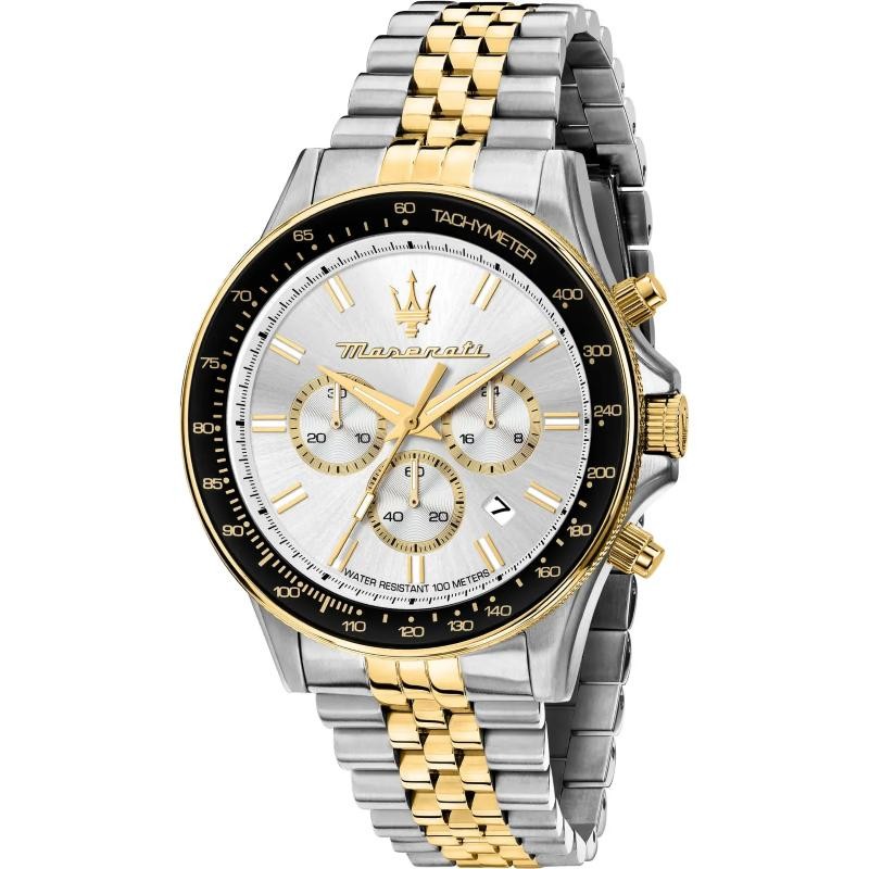 Orologio Uomo Cronografo MASERATI R8873640024 in Acciaio Bicolore con Datario