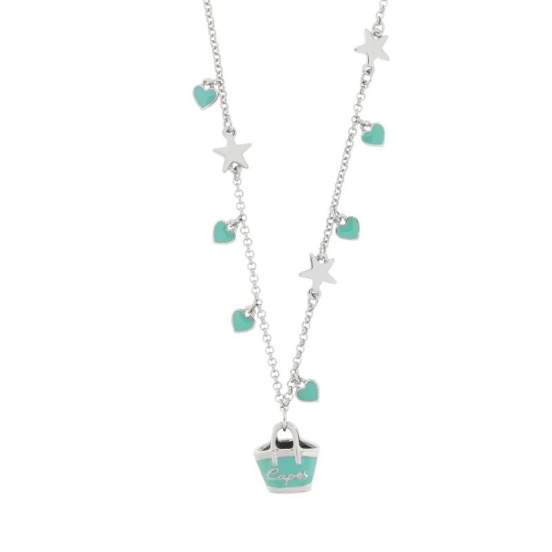 Collana faraglioni silver 3541406 stelle cuori borsa turchese amo capri donna 
