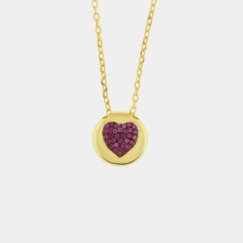Collana in Argento 1402728 con cuore rosso placcato oro  