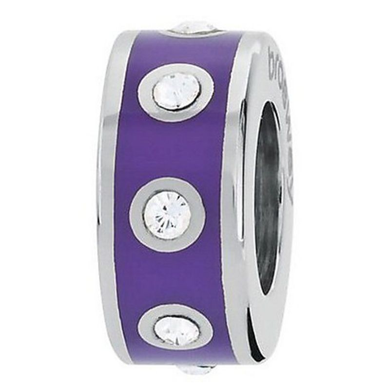 Ciondolo Pendente Charm Donna Brosway Tres Jolie Btj37 Acciaio Pvd Viola Cristalli Bianchi